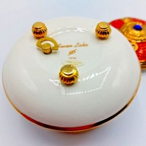 House of Faberge Franklin Mint Swan Lake Imperial Music Jewelry Trinket Box